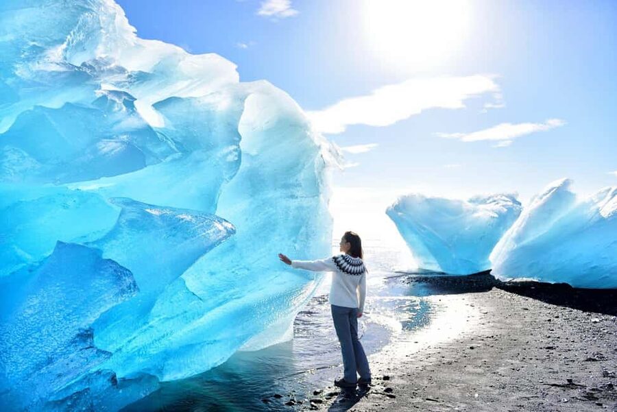 2-Day South Coast, Blue Ice Cave, Glacier Lagoon Tour - Reynisfjara brings black sand and real wave danger