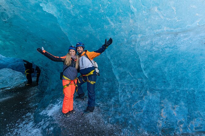 Crystal Blue Ice Cave - Super Jeep From Jökulsárlón Glacier Lagoon - Hiking from the Jeep to the cave entrance