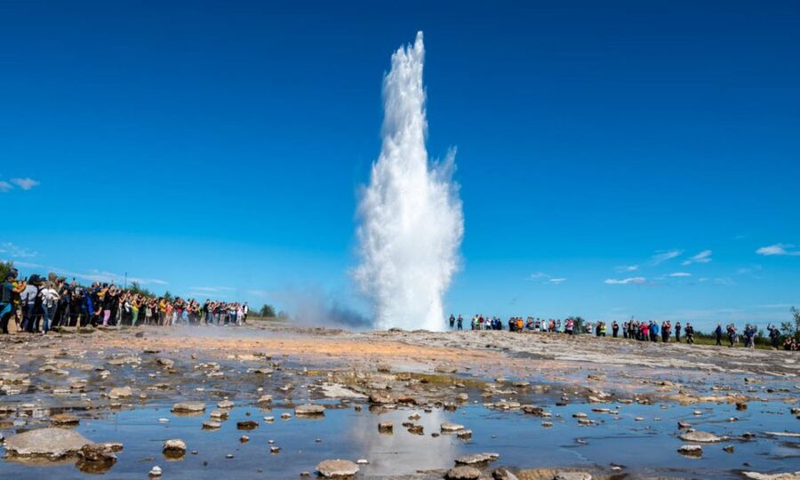 From Reykjavik: Full Day Whale Watching & Golden Circle Tour - Moving from boat to coach at Miðbakki