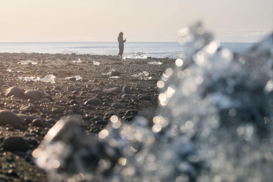 From Reykjavik: Jökulsárlón Glacier Lagoon and Diamond Beach - Diamond Beach and its black-sand shoreline