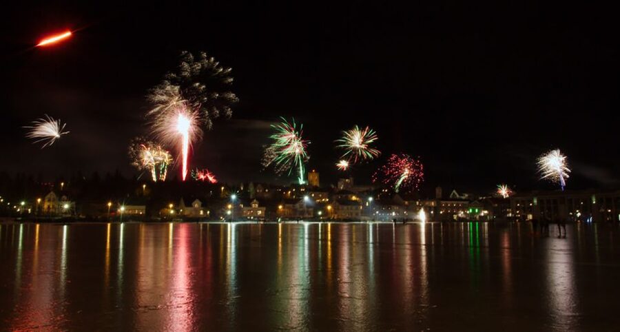 From Reykjavik: New Years Fireworks by Boat - Three decks, one very cold night