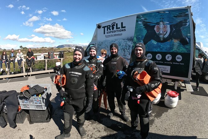 From Reykjavik- Silfra Snorkeling transfer included - Getting into the dry suit