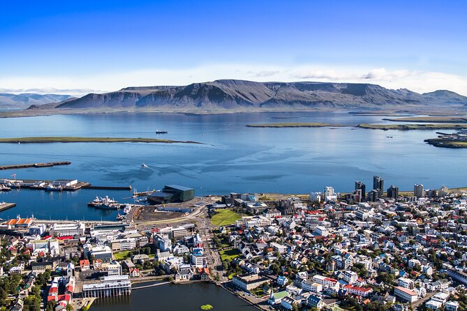 Helicopter Tour with Mountain Summit Landing from Reykjavik - Reykjavik from the air: Harpa, Perlan, and Hallgrímskirkja