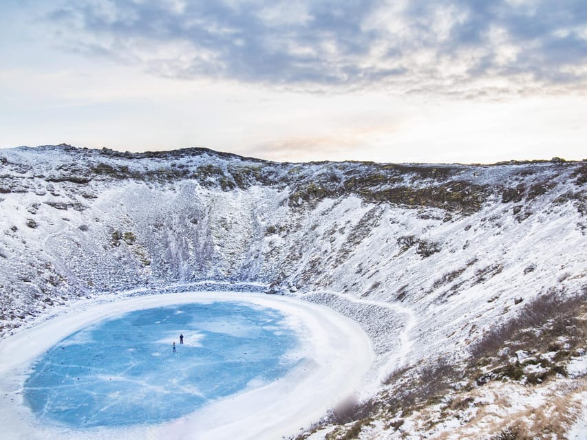 Kerið Volcanic Crater Admission Ticket - Descending Toward the Shallow Lake