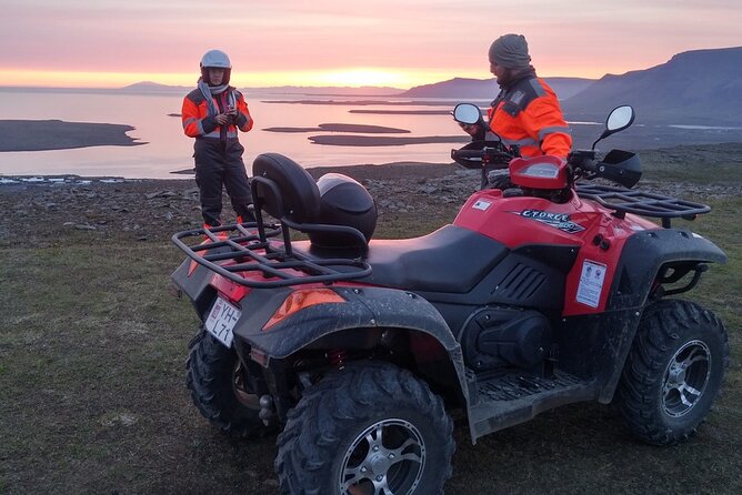Midnight Sun Adventure on ATV - Climbing the mountain outside Mosfellsbær