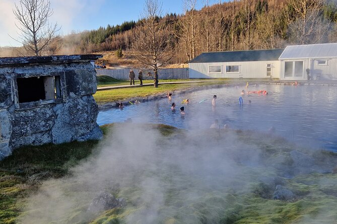 Private Northern Lights Adventure With Secret Lagoon and Dinner - Soaking at Gamla Laugin in Flúðir