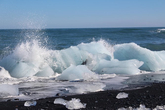 Private Tour Höfn: Jokulsárlón , Diamond Beach, Secret Glacier - Fellsfjara, where ice meets black sand