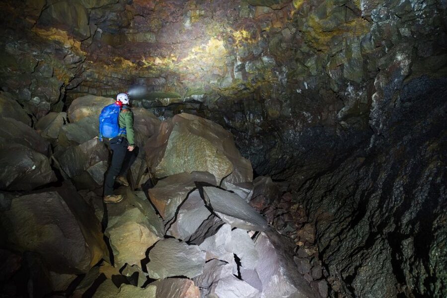 Raufarhólshellir: Lava Falls Adventure Tour - The first 1.3 kilometers: rock, darkness, and lava clues