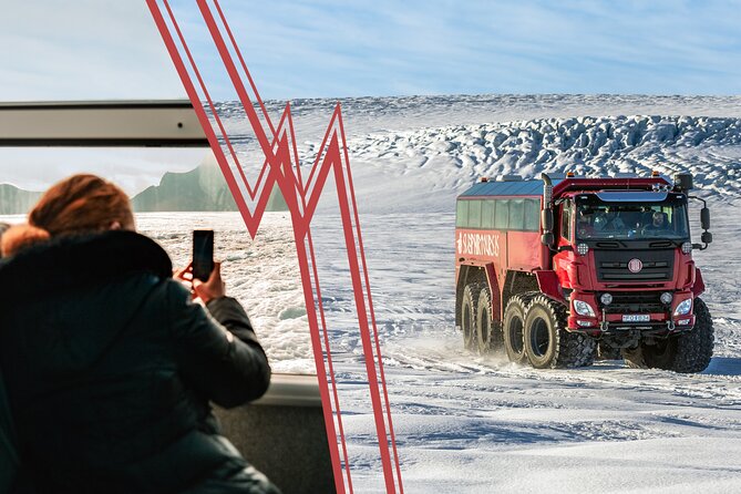 Red Glacier Monster Truck on Langjokull Glacier from Gulfoss - What happens on the glacier