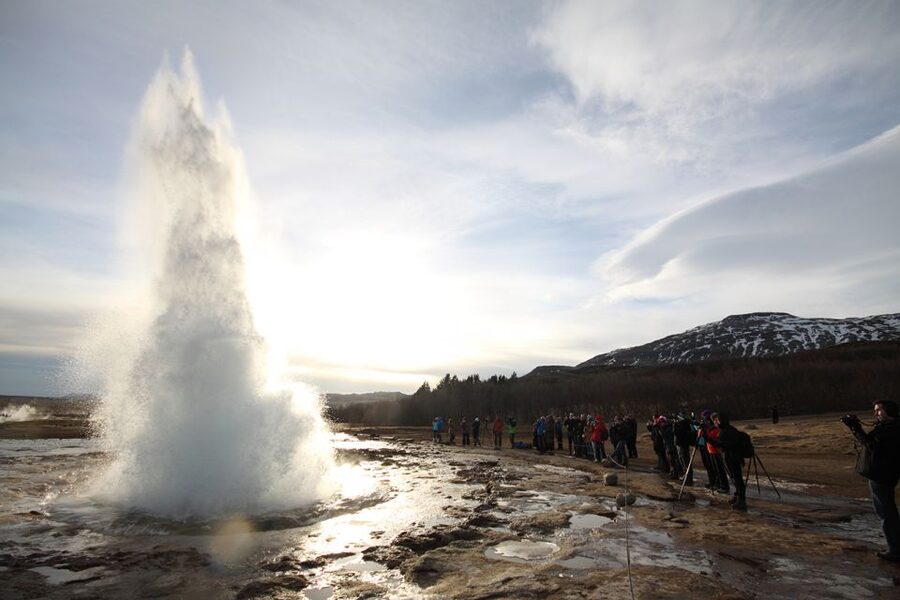 Reykjavik: Golden Circle & Northern Lights 4x4 Tour - Gullfoss and the spray of the Golden Falls