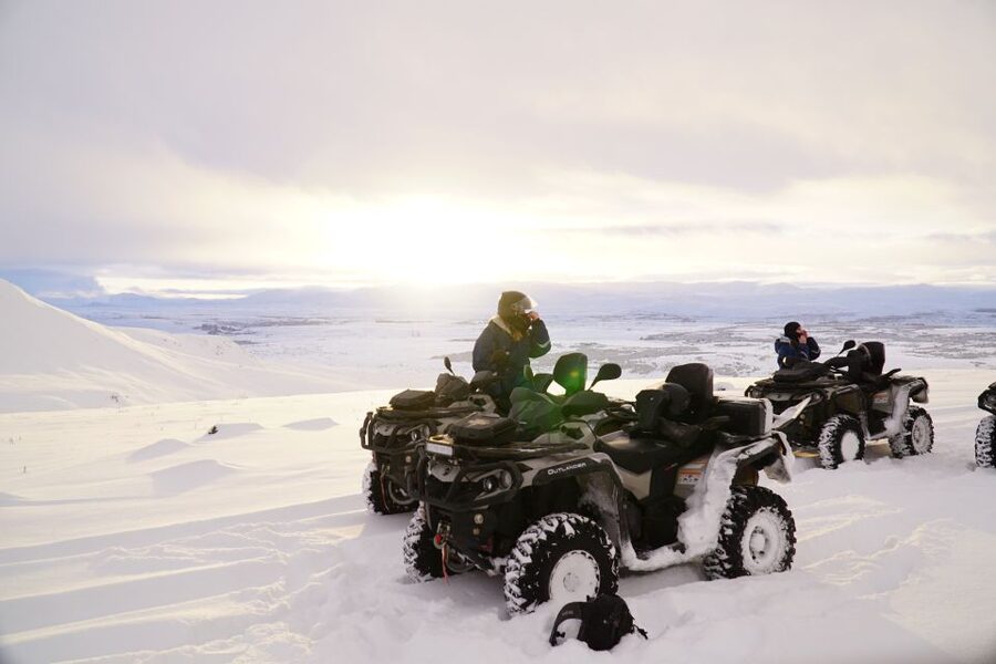 Reykjavik Quad Bike Twin Peaks Tour - Crossing toward Lava Field Peak