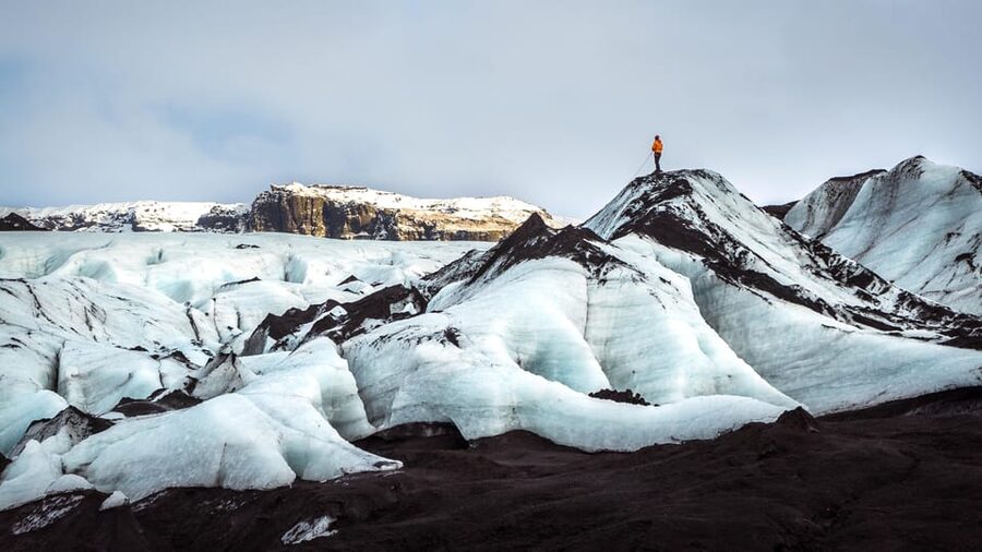 Reykjavík: Sólheimajökull Glacier Hike & Ice Climbing Intro - Skógafoss gives you scale