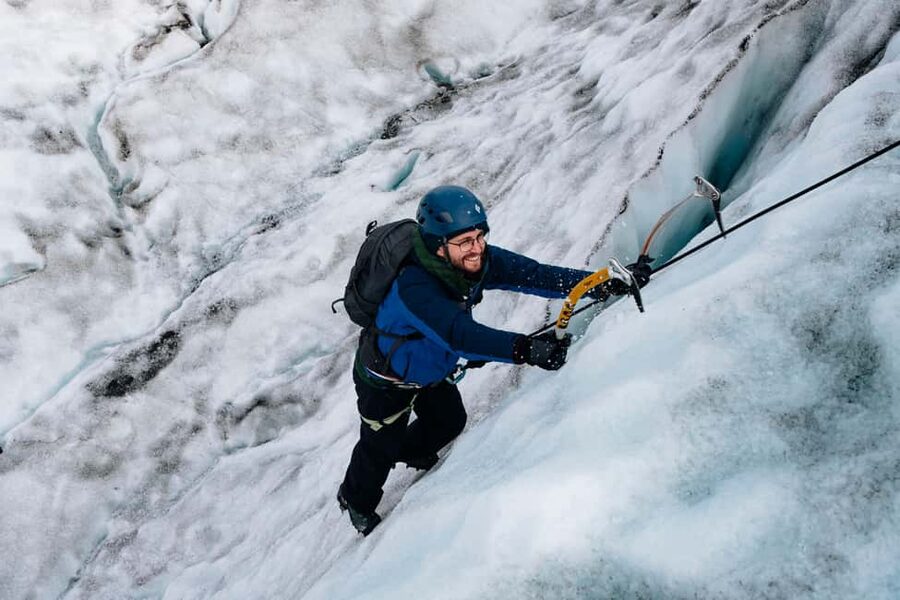 Skaftafell: Glacier Hike & Ice Climbing Adventure - Learning to climb on changing ice walls