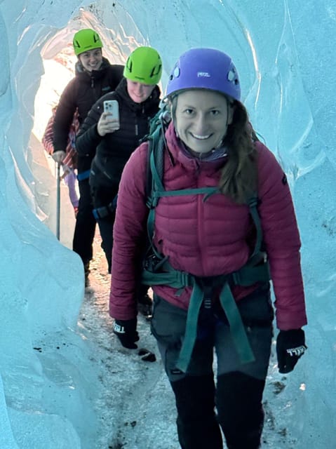 Skaftafell: Ice Cave Tour and Glacier Hike - Entering a natural blue ice cave