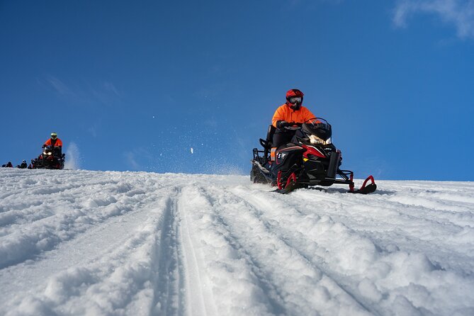 Snowmobiling on Langjökull Glacier from Geysir Area - From Geysir country to the glacier