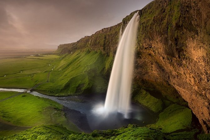 South Coast and Glacier Lagoon - Private - Skógafoss: power, spray, and possible rainbows