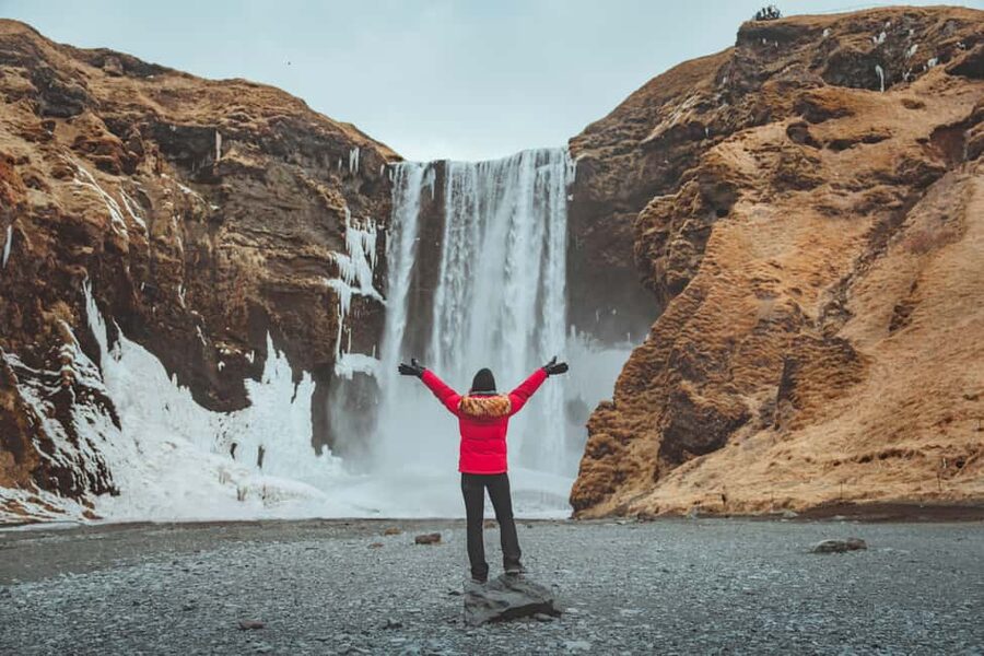 South Coast, Glacier Hike and Northern Lights Winter Tour - Skógafoss and Its 527 Steps