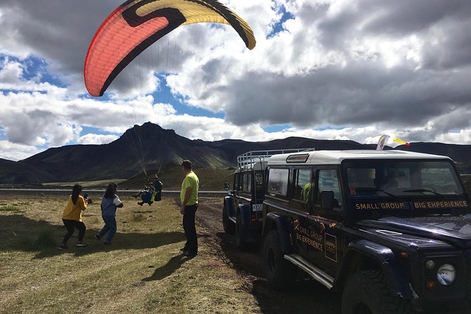 Tandem Paragliding over the Rugged Lava Fields at Blue Mountains - Weather is part of the experience